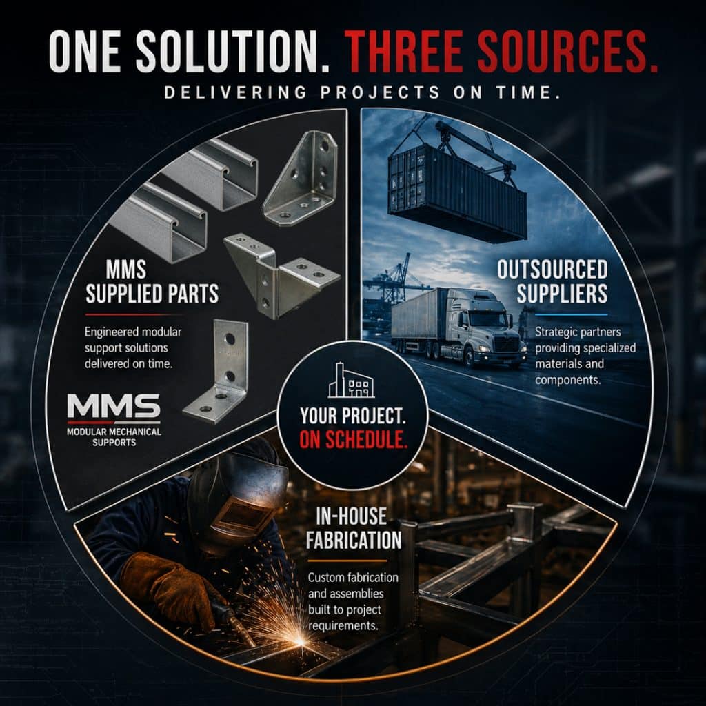 Advanced Material Sourcing | Logistics Issues | Supply Chain Issues | Unistrut Fittings | Albany Nanotech | MEP Pipe racks case Study | nanotech building | MMS - Modular Mechanical Supports, Buffalo NY USA
